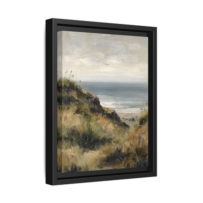 Framed Canvas - Misty Coastal Seascape