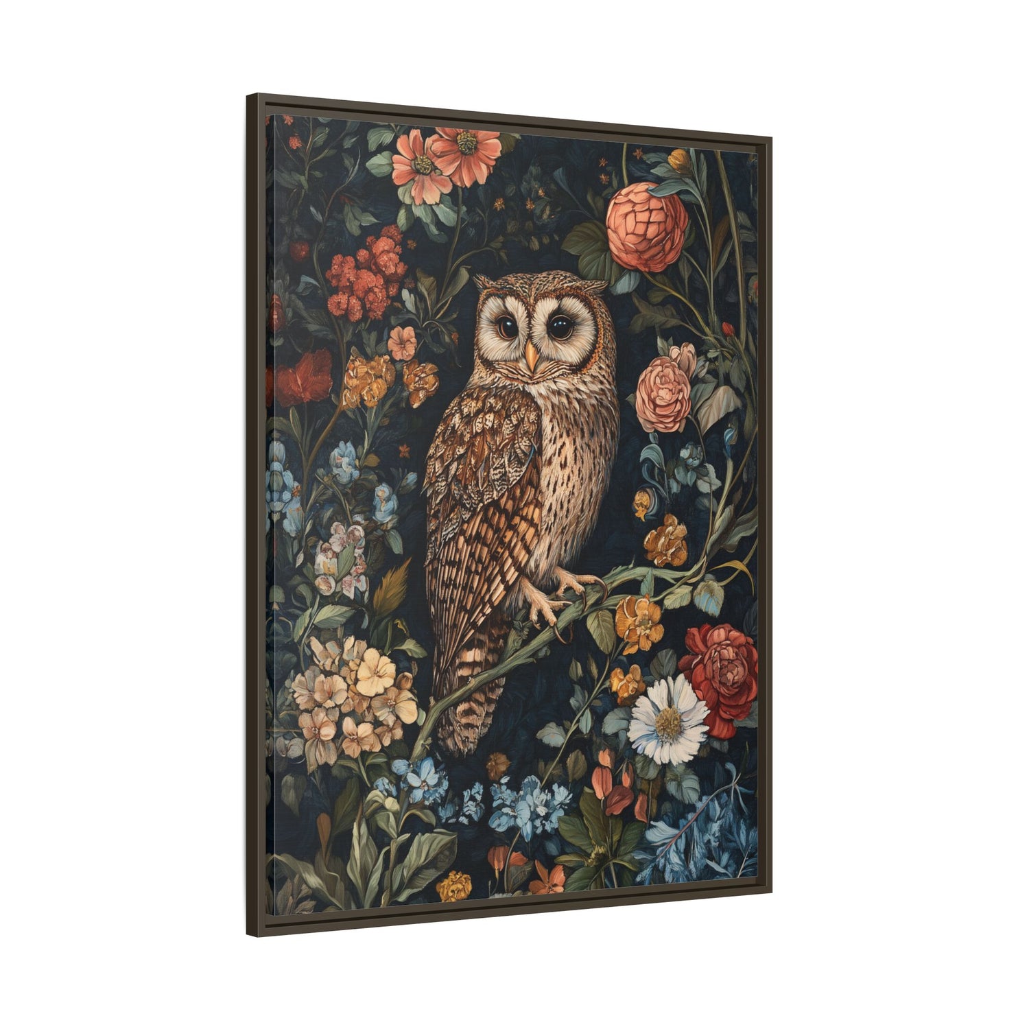 Framed Canvas - Guardian of the Floral Night