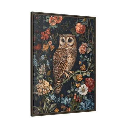 Framed Canvas - Guardian of the Floral Night