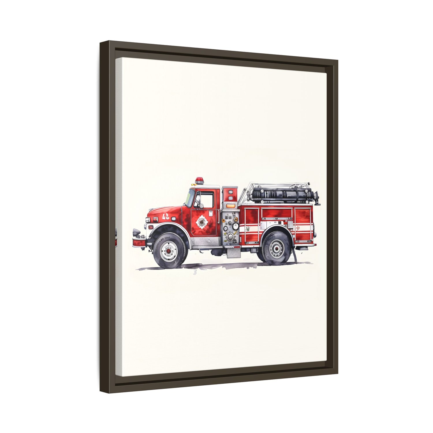 Framed Canvas - Classic Pumper Firetruck