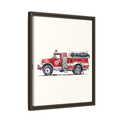 Framed Canvas - Classic Pumper Firetruck
