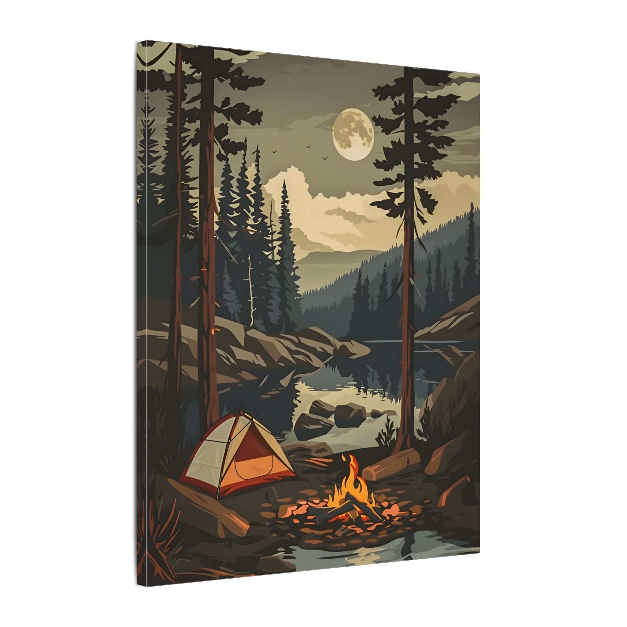 .75" Matte Canvas - Moonlit Campfire Escape