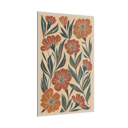 .75&quot; Matte Canvas - Burnt Orange Boho Blossoms