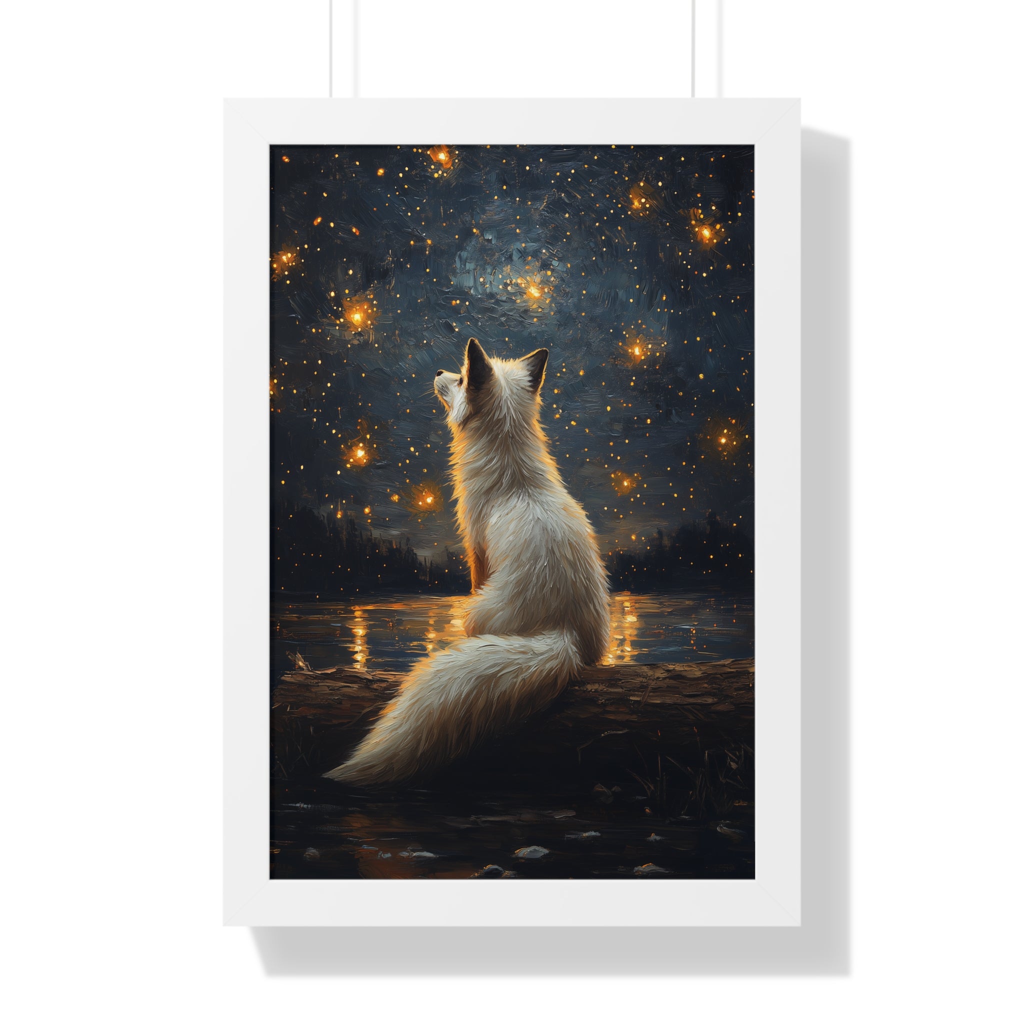 Framed Paper Print - Stargazing Fox Reverie