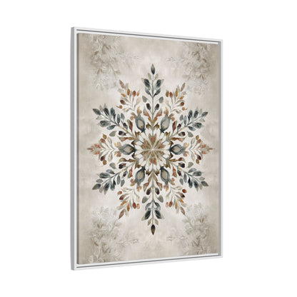 Framed Canvas - Nordic Botanical Snowflake