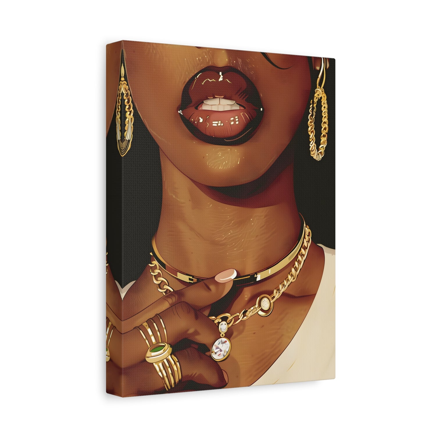 1.25" Matte Canvas - Golden Luxe Confidence Portrait