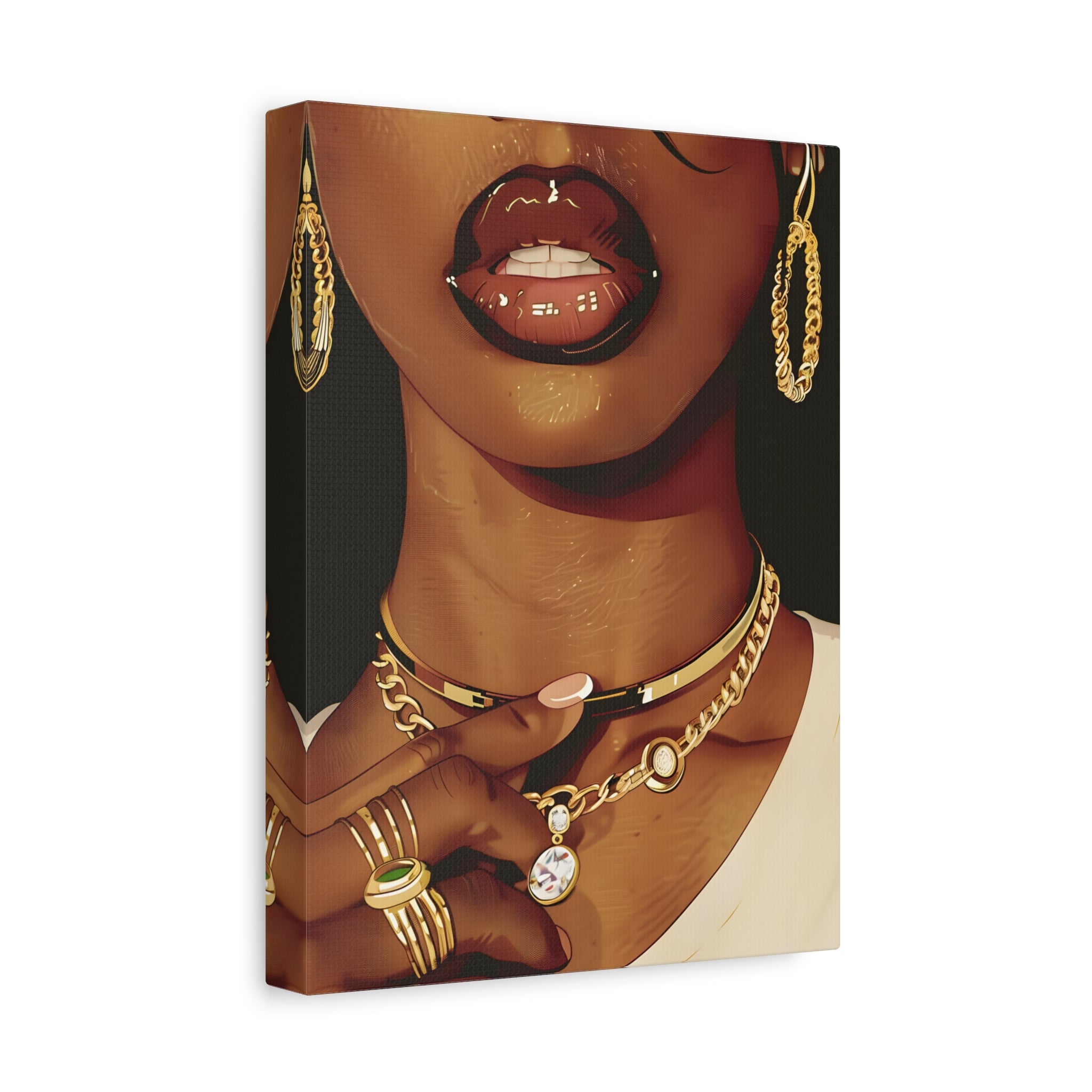 1.25" Matte Canvas - Golden Luxe Confidence Portrait