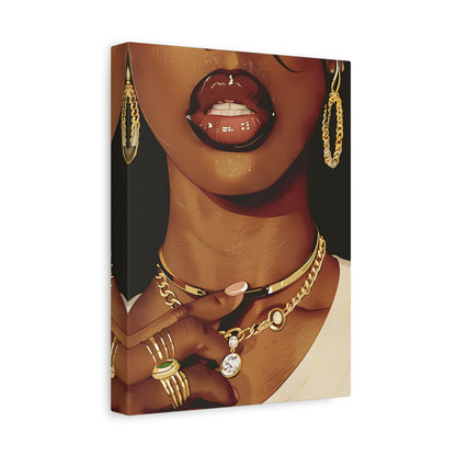 1.25" Matte Canvas - Golden Luxe Confidence Portrait