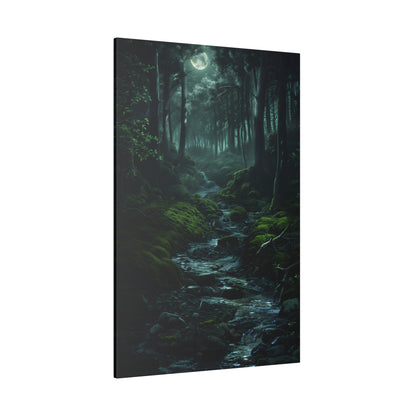 .75" Matte Canvas - Moonlit Forest Stream