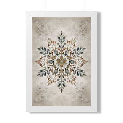 Framed Paper Print - Nordic Botanical Snowflake