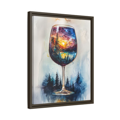 Framed Canvas - Galaxy Within the Wine Glass