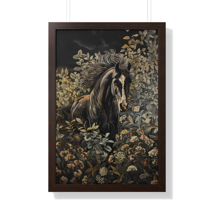 Framed Paper Print - Equine Elegance in Twilight Bloom