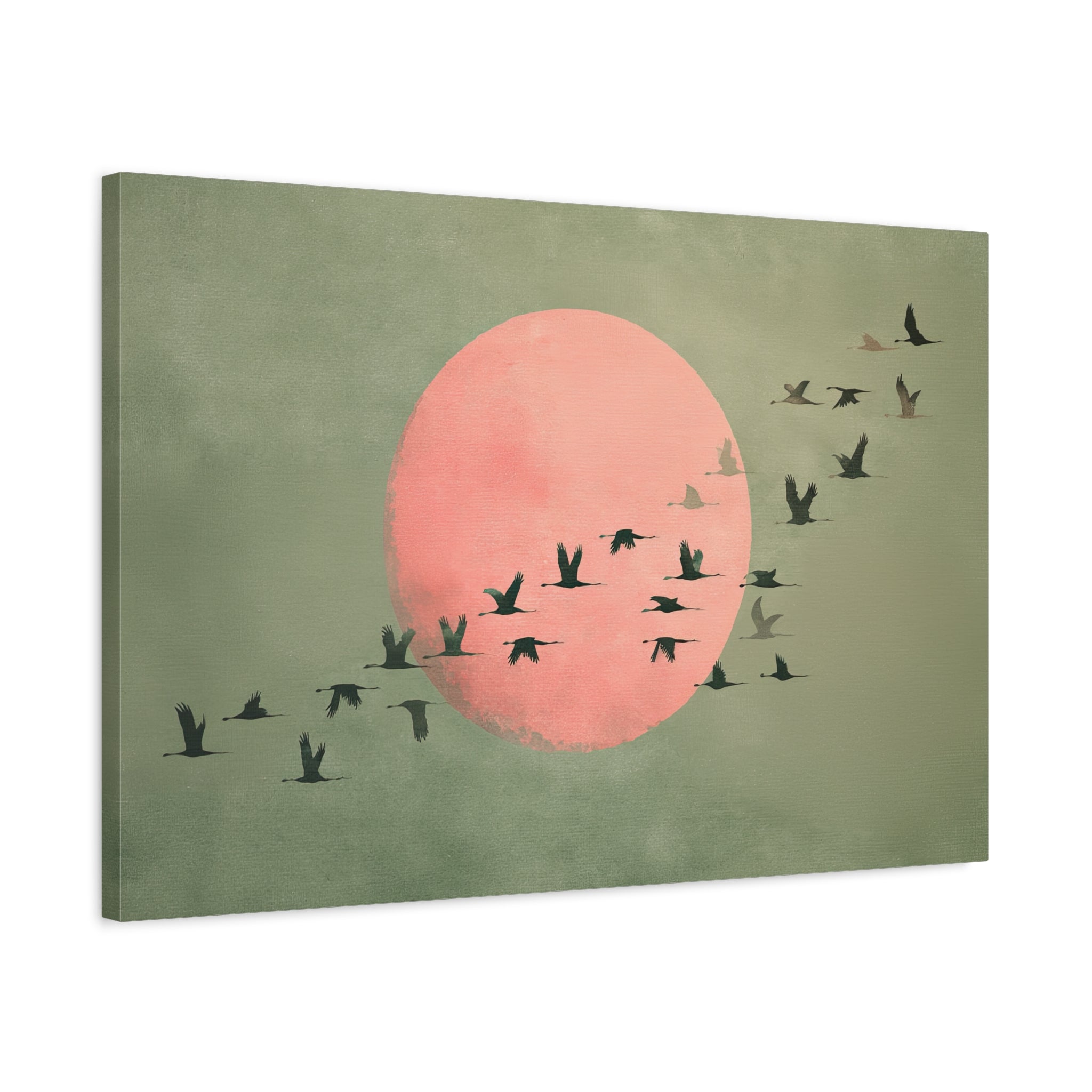 1.25" Matte Canvas - Blush Moon Bird Migration