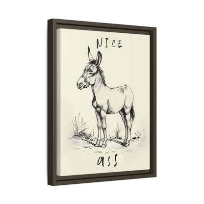 Framed Canvas - Donkey Line Art Humor