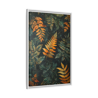 Framed Canvas - Golden Fern Elegance