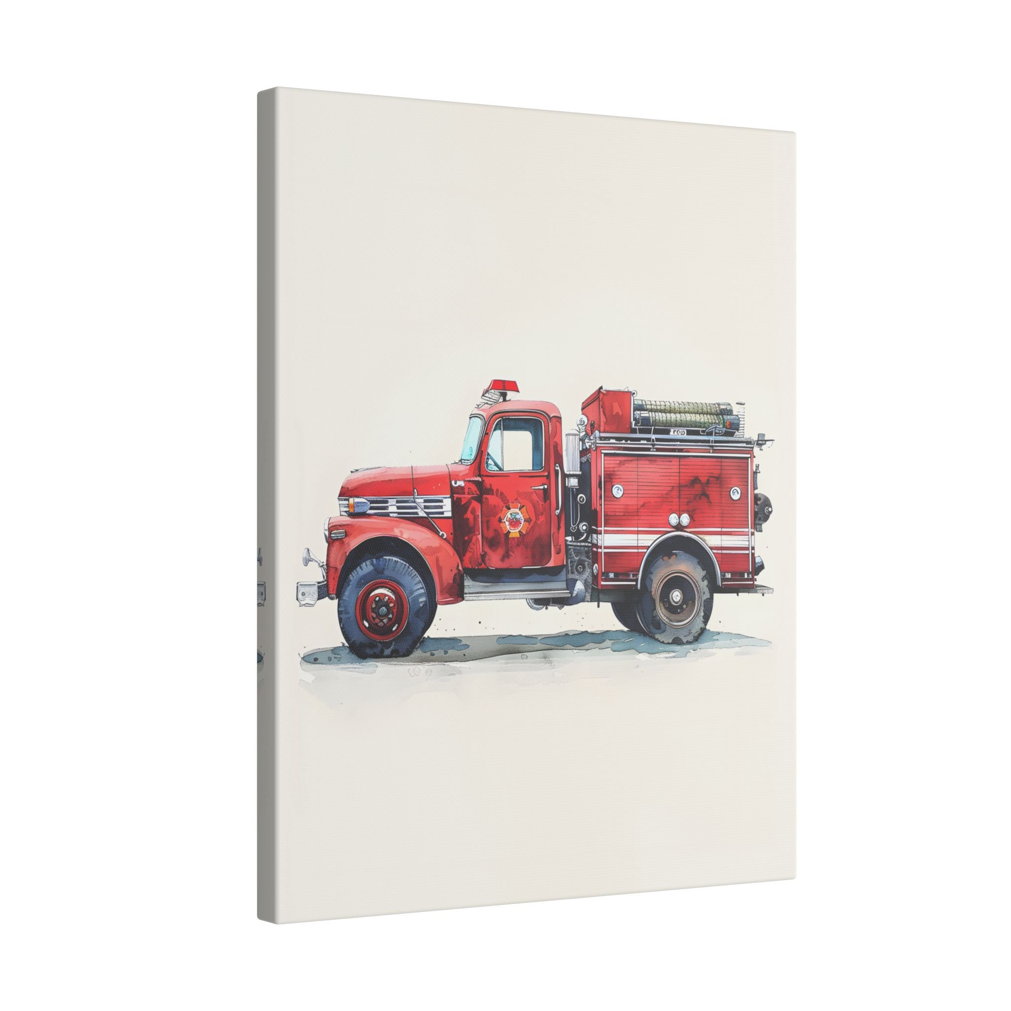 .75" Matte Canvas - Vintage Firetruck Nursery