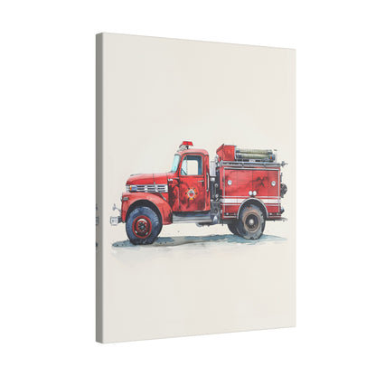 .75" Matte Canvas - Vintage Firetruck Nursery