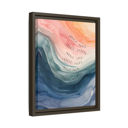 Framed Canvas - Inhale Exhale Watercolor Calm