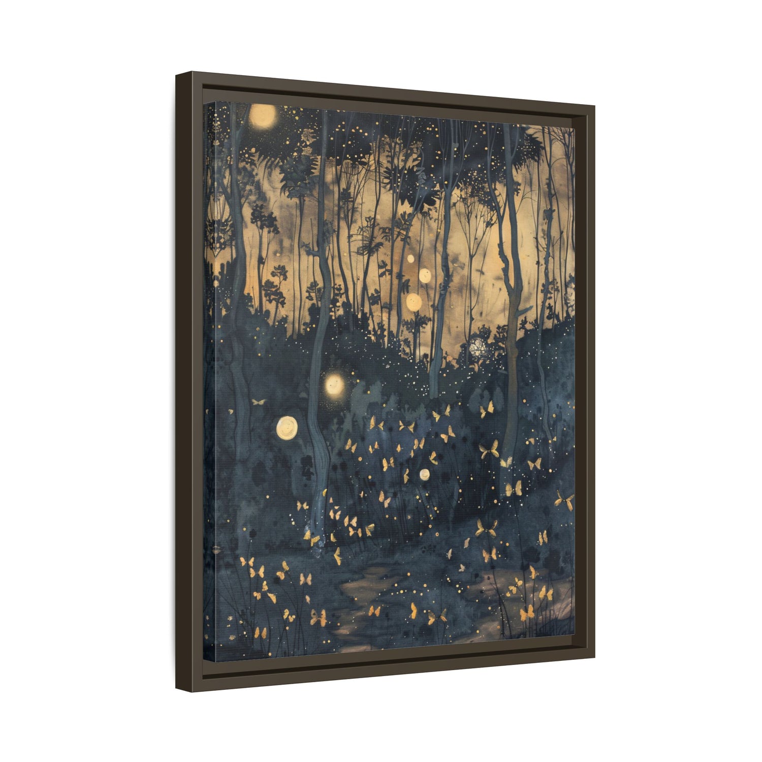 Framed Canvas - Golden Firefly Nightscape