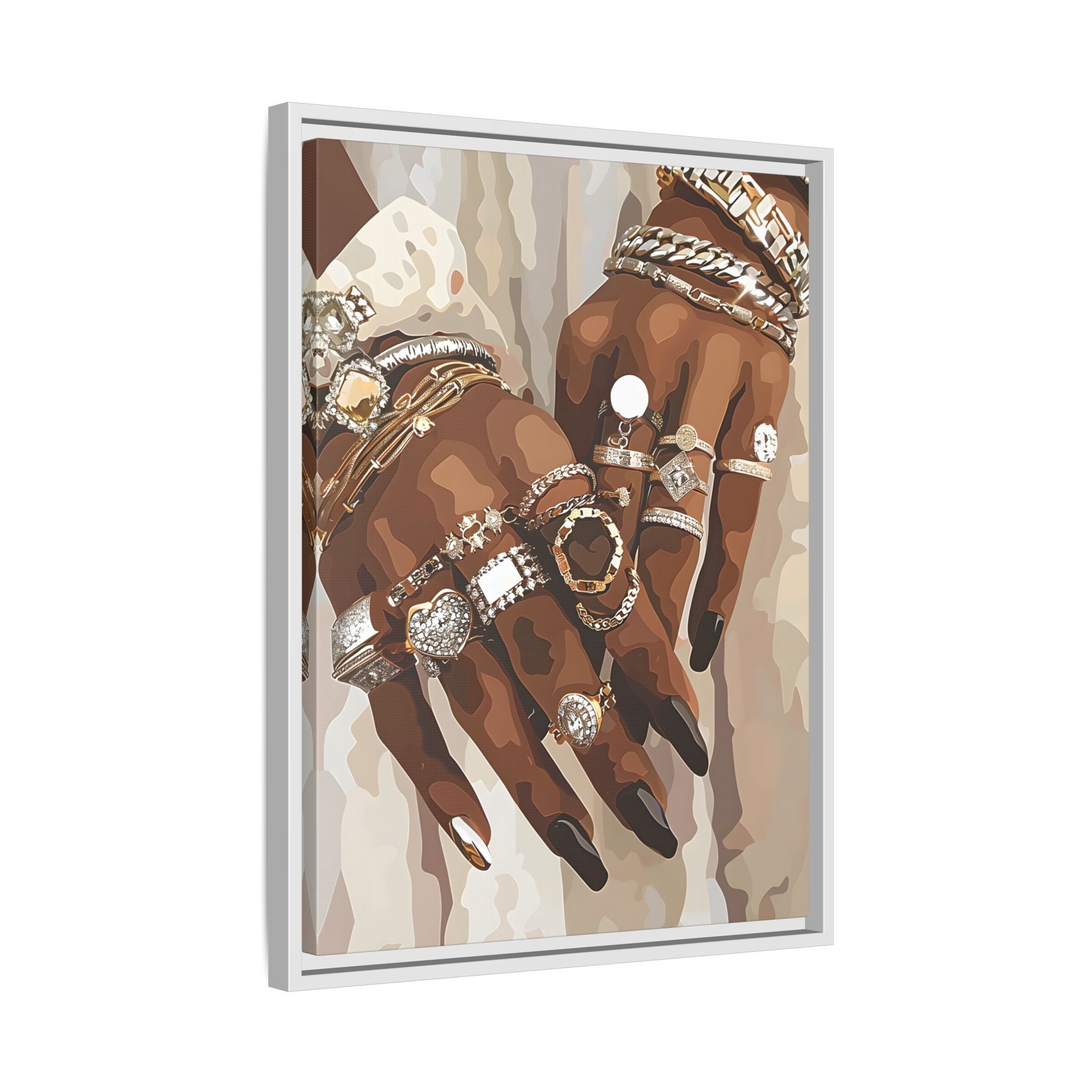 Framed Canvas - Layered Luxe Jewelry Hands