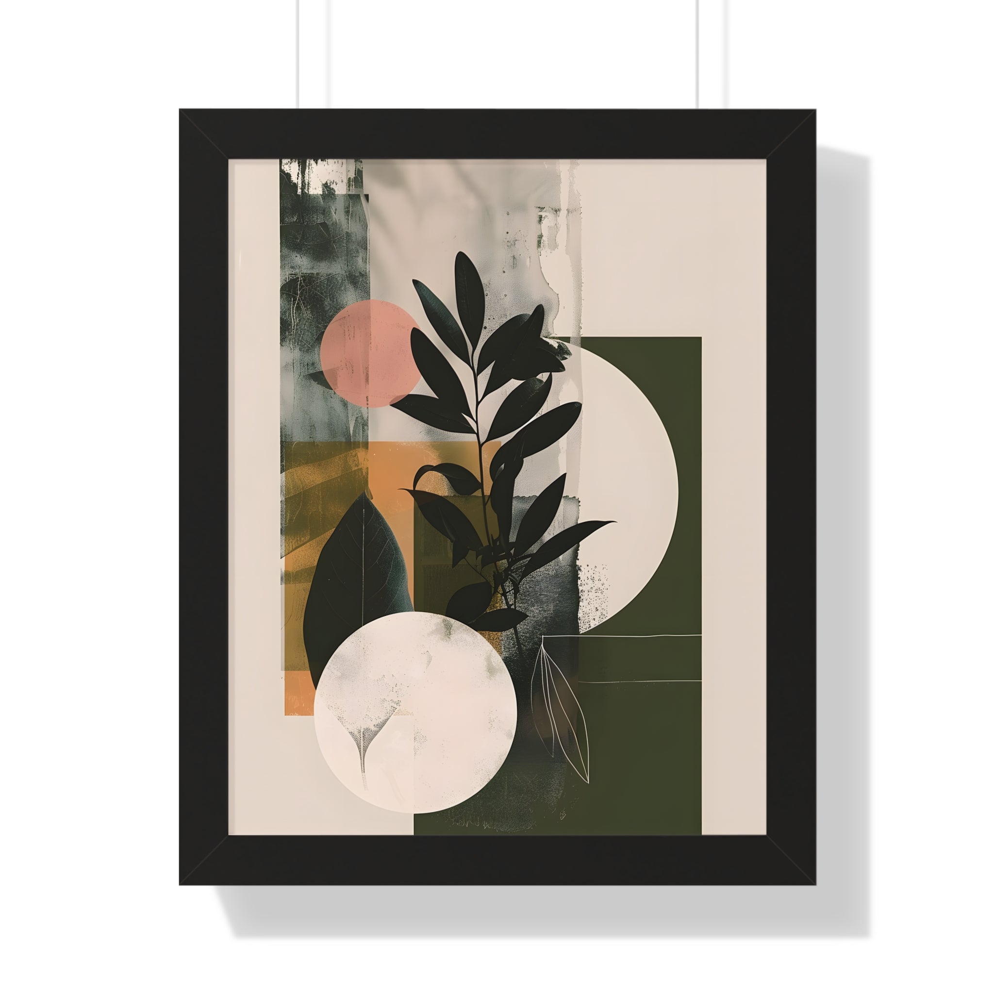 Framed Paper Print - Earthy Geometric Botanicals
