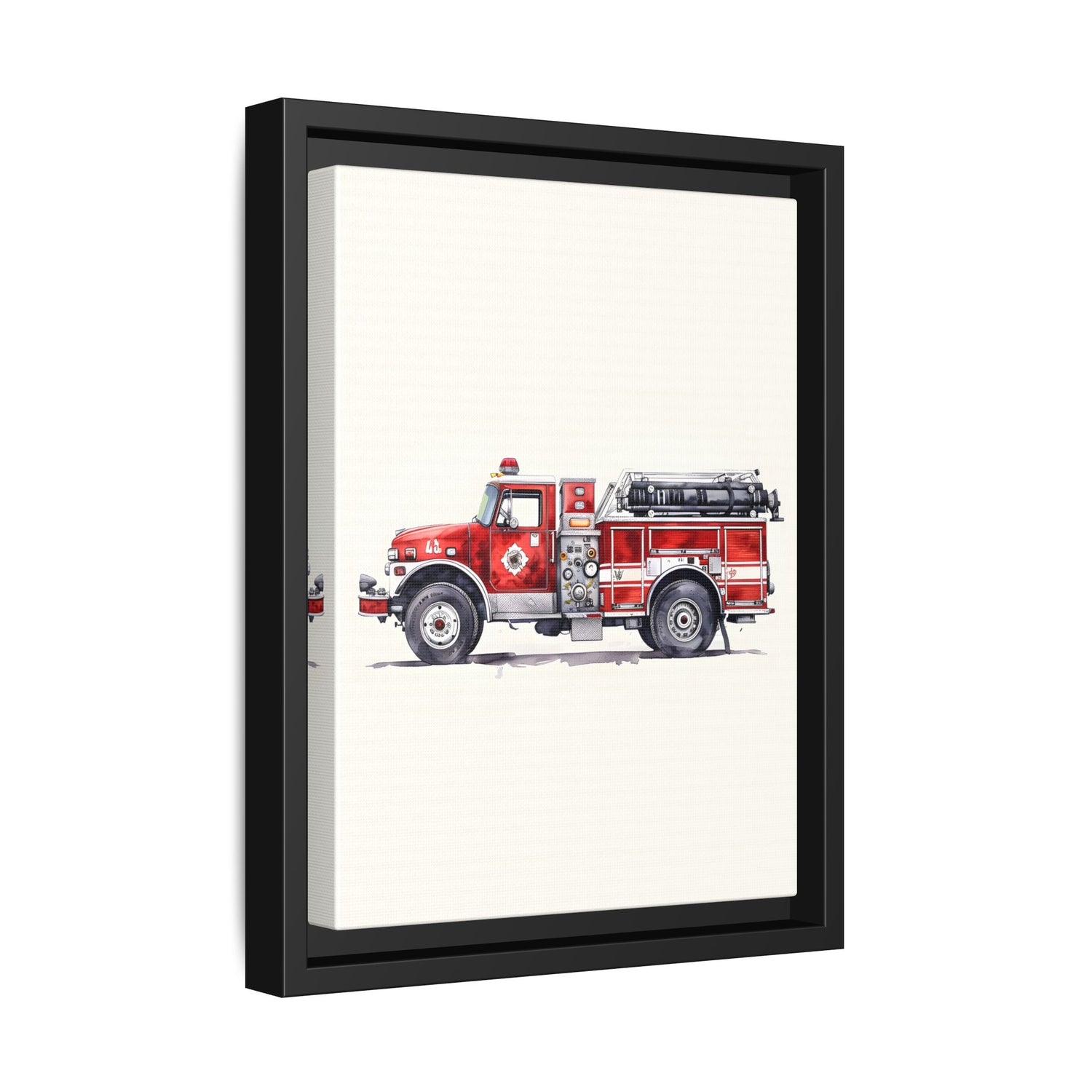 Framed Canvas - Classic Pumper Firetruck