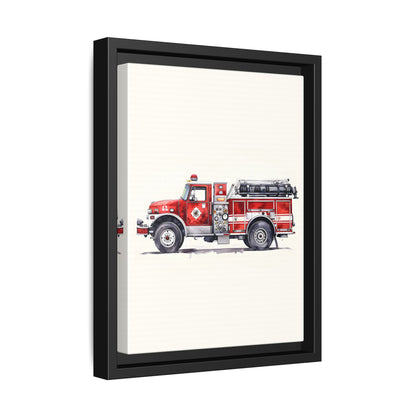 Framed Canvas - Classic Pumper Firetruck