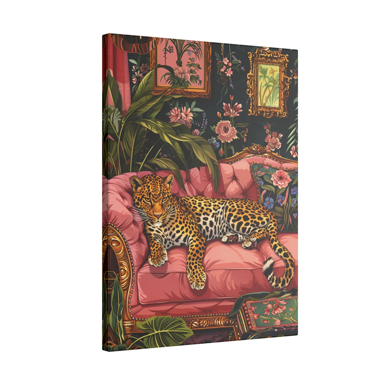 .75" Matte Canvas - Leopard Lounge in Bloom