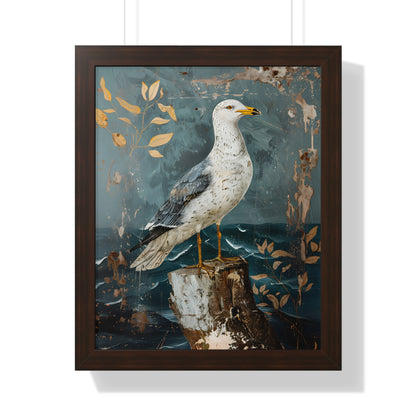 Framed Paper Print - Seagull’s Ocean Perch