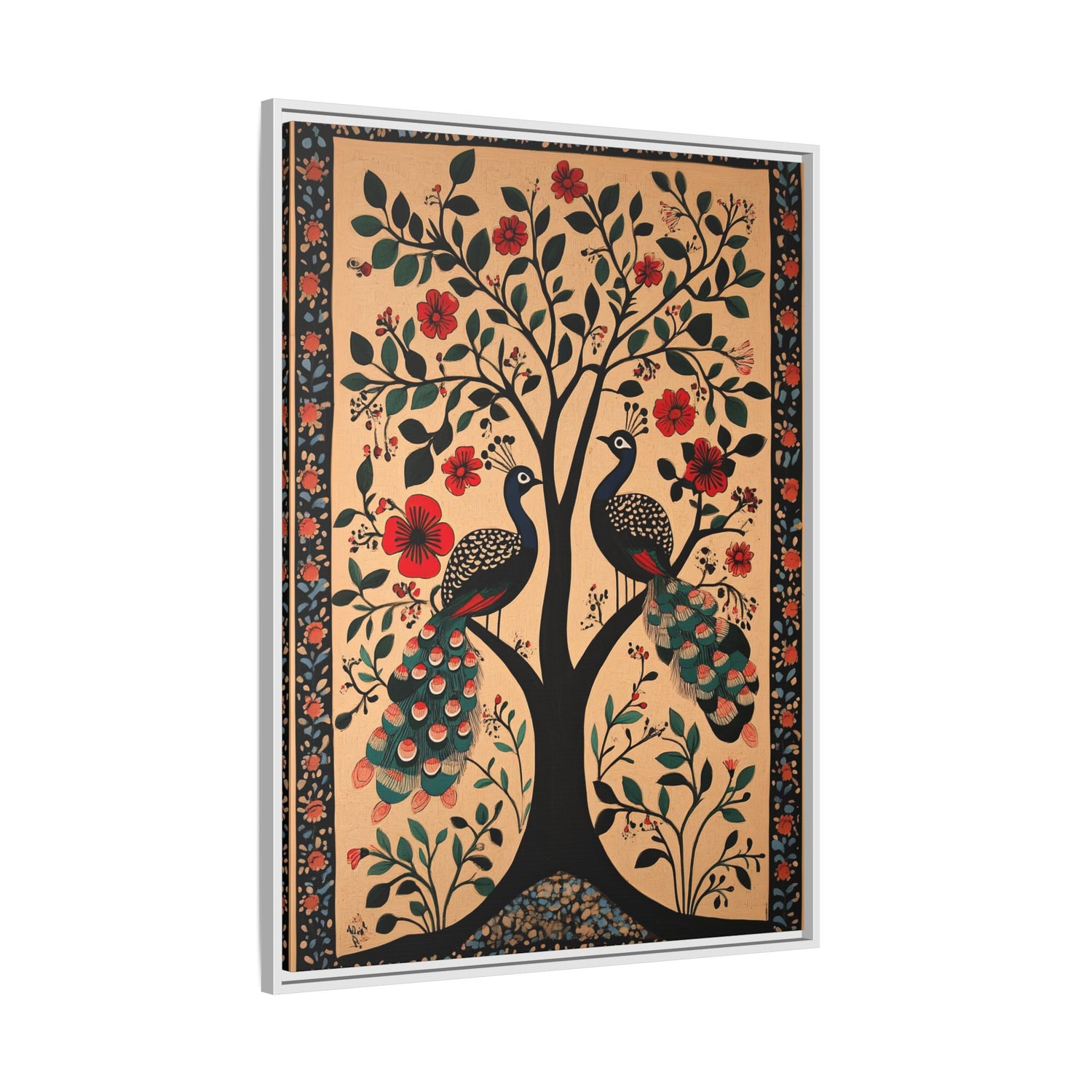 Framed Canvas - Lovers Under Blooming Canopy