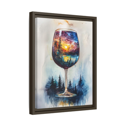 Framed Canvas - Galaxy Within the Wine Glass