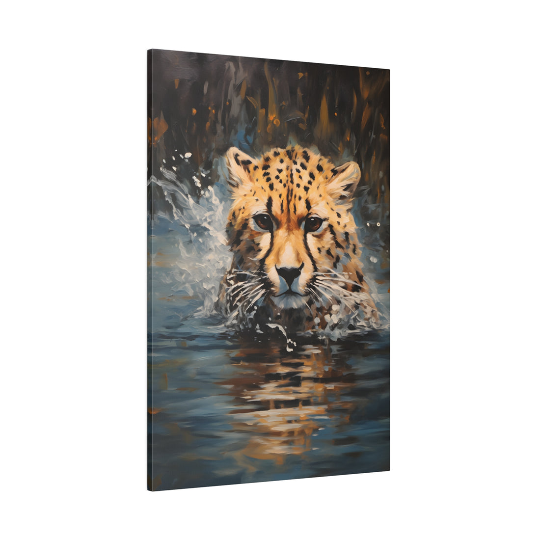 .75" Matte Canvas - Aqua Sprinting Cheetah