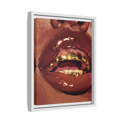 Framed Canvas - Gold Grills Glam Closeup