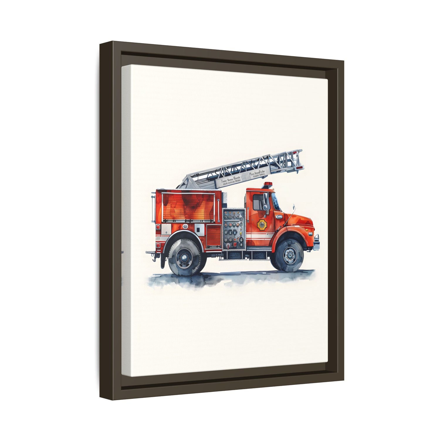 Framed Canvas - Ladder Firetruck Nursery