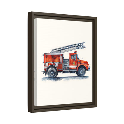 Framed Canvas - Ladder Firetruck Nursery