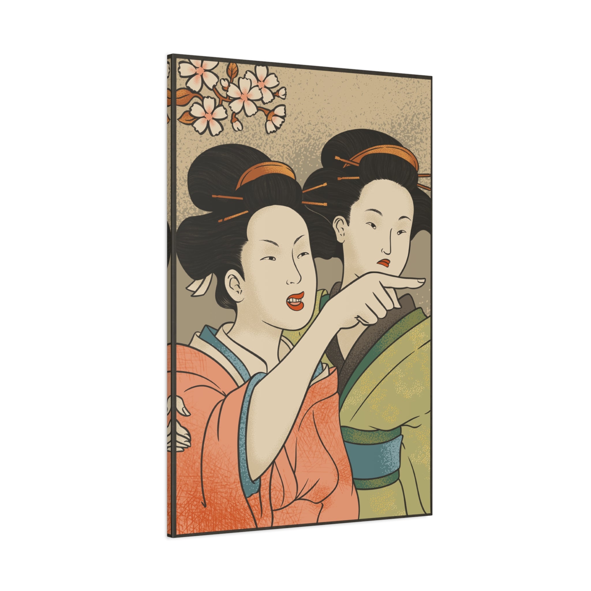 1.25" Matte Canvas - Japanese Woman Yells at Cat