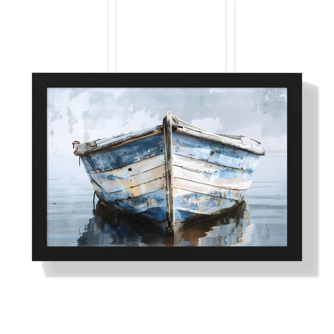 Framed Paper Print - Weathered Harbor Boat