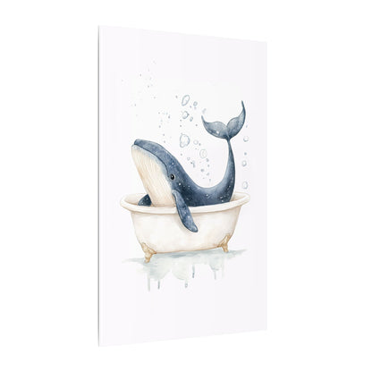 .75" Matte Canvas - Whale Tub Bubble Splash
