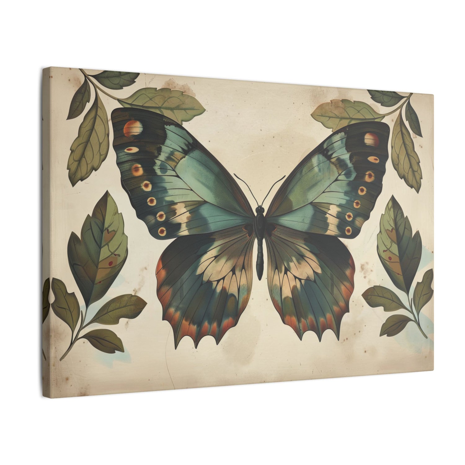 .75" Matte Canvas - Vintage Iridescent Butterfly Bloom
