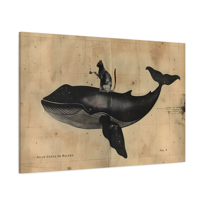 1.25" Matte Canvas - Cat Rides Whale Theory