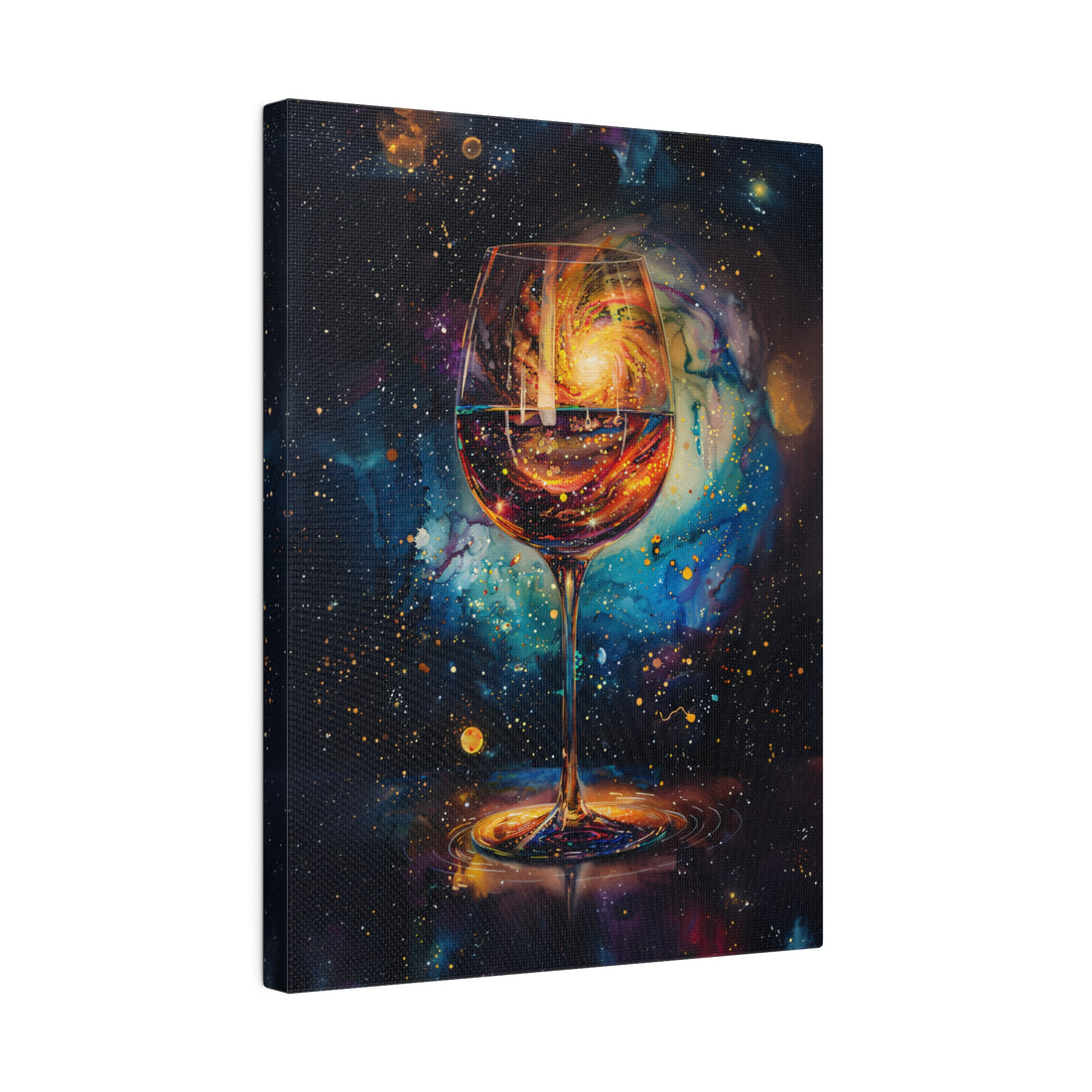 .75" Matte Canvas - Cosmic Swirl in Wine Glass