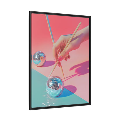 Framed Canvas - Disco Chopsticks Delight