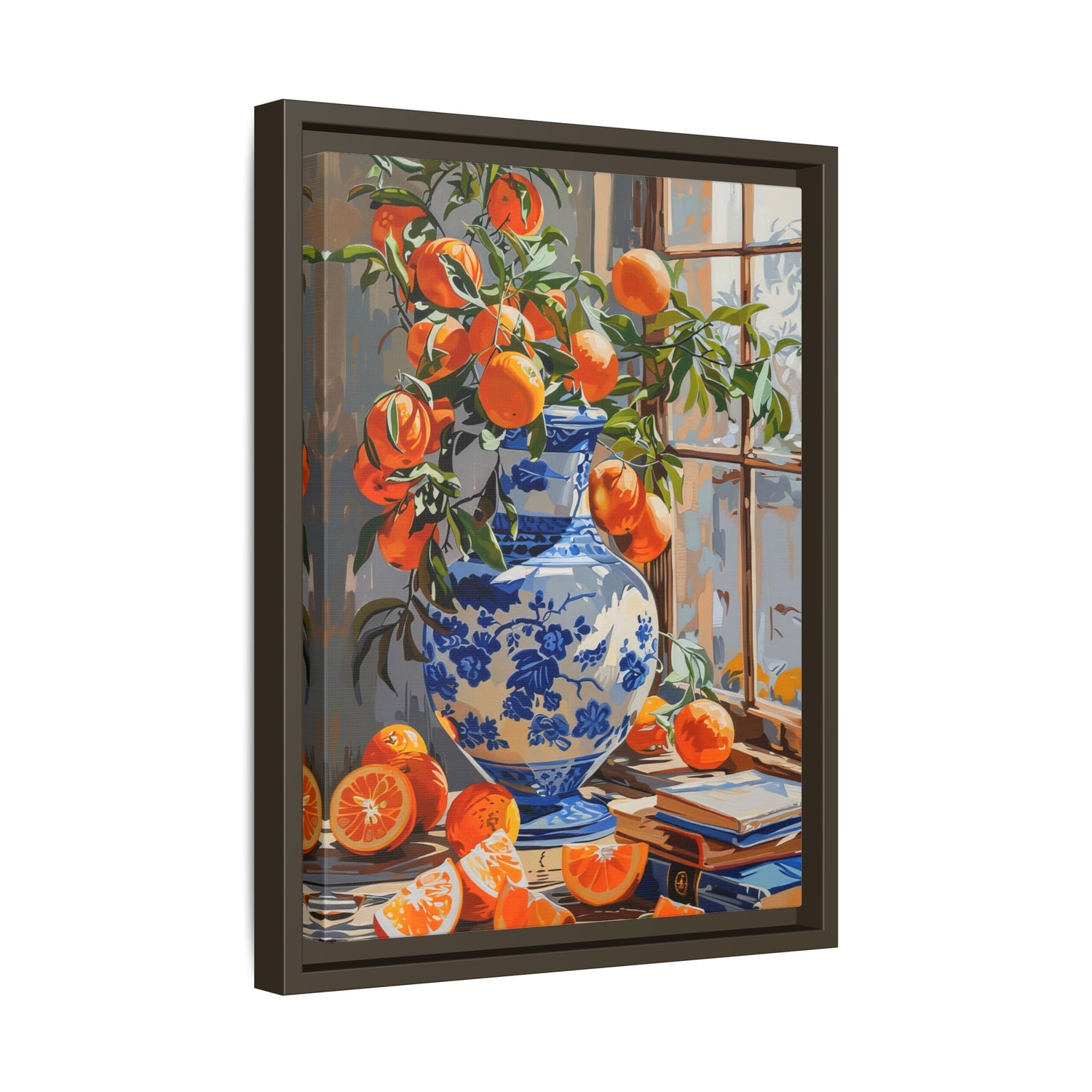 Framed Canvas - Sunlit Citrus &amp; Porcelain