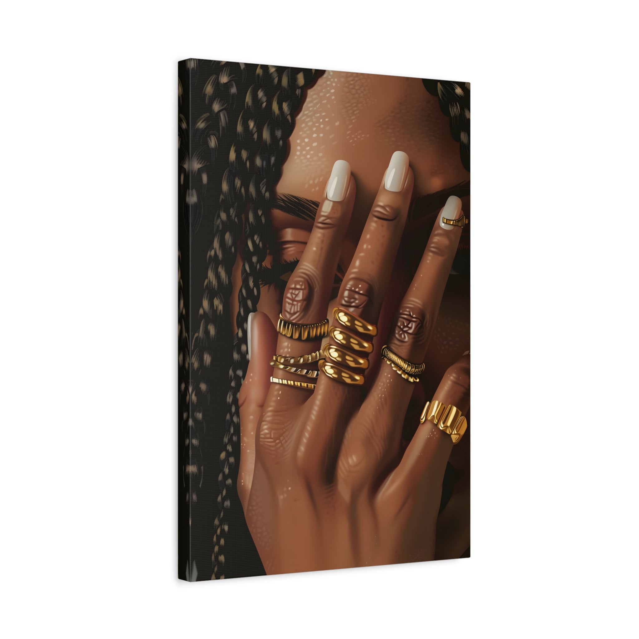 1.25" Matte Canvas - Braided Golden Ring Beauty