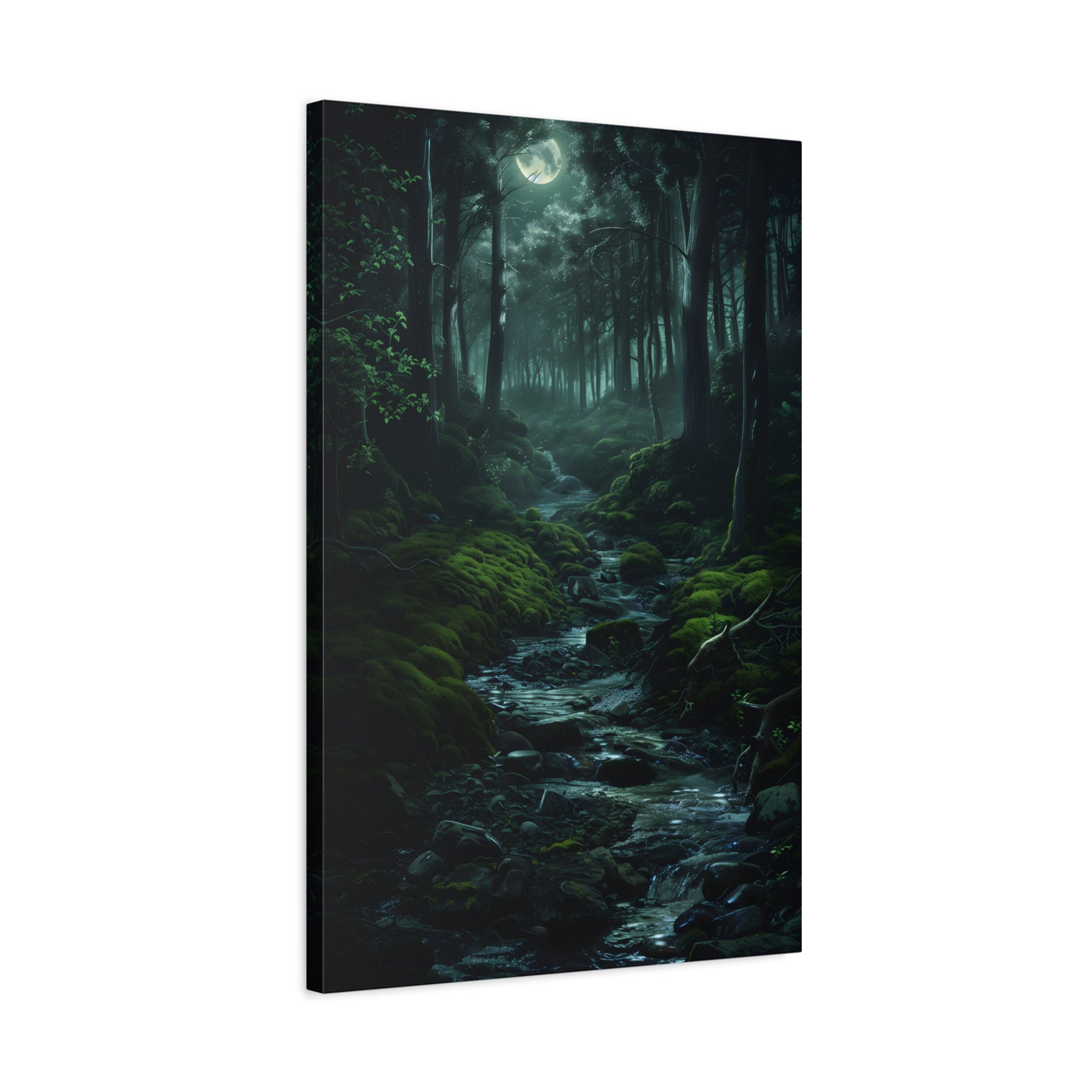 1.25" Matte Canvas - Moonlit Forest Stream