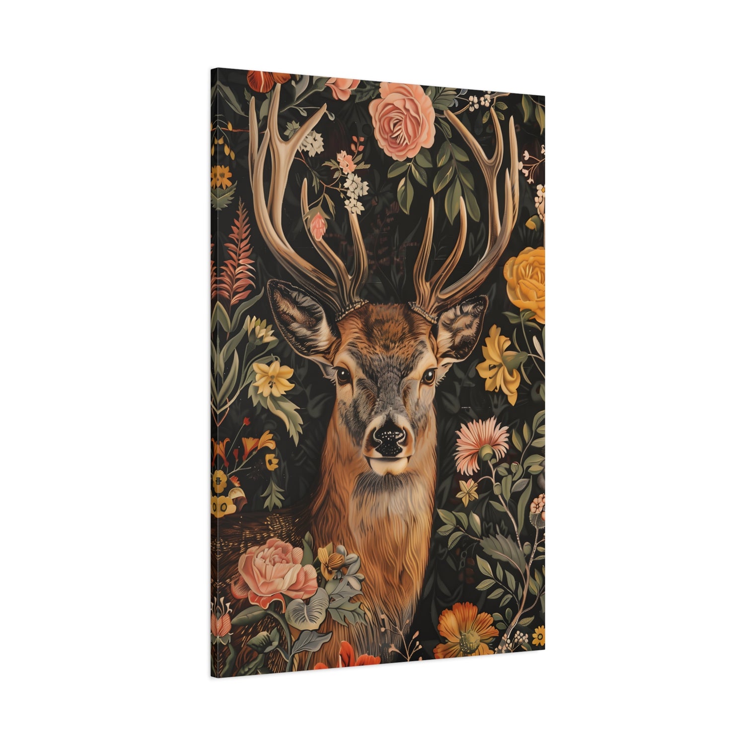 1.25" Matte Canvas - Floral Deer Majesty