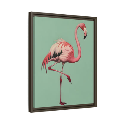 Framed Canvas - Pink Flamingo Tropical