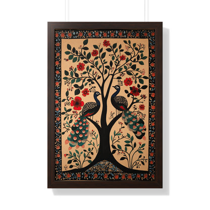 Framed Paper Print - Lovers Under Blooming Canopy