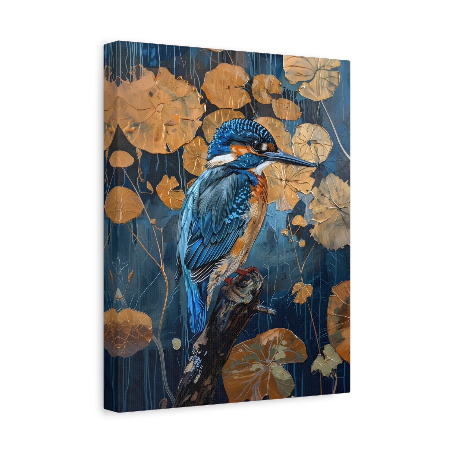 1.25" Matte Canvas - Golden Leaves Kingfisher