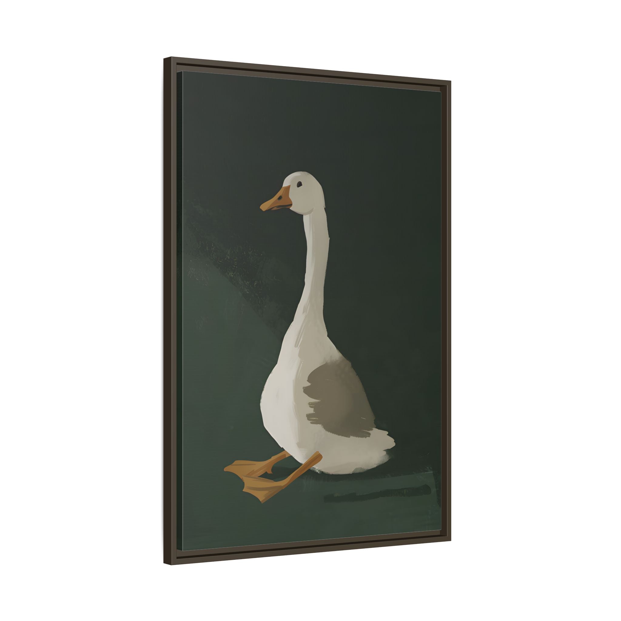 Framed Canvas - Sitting Goose in Spotlight